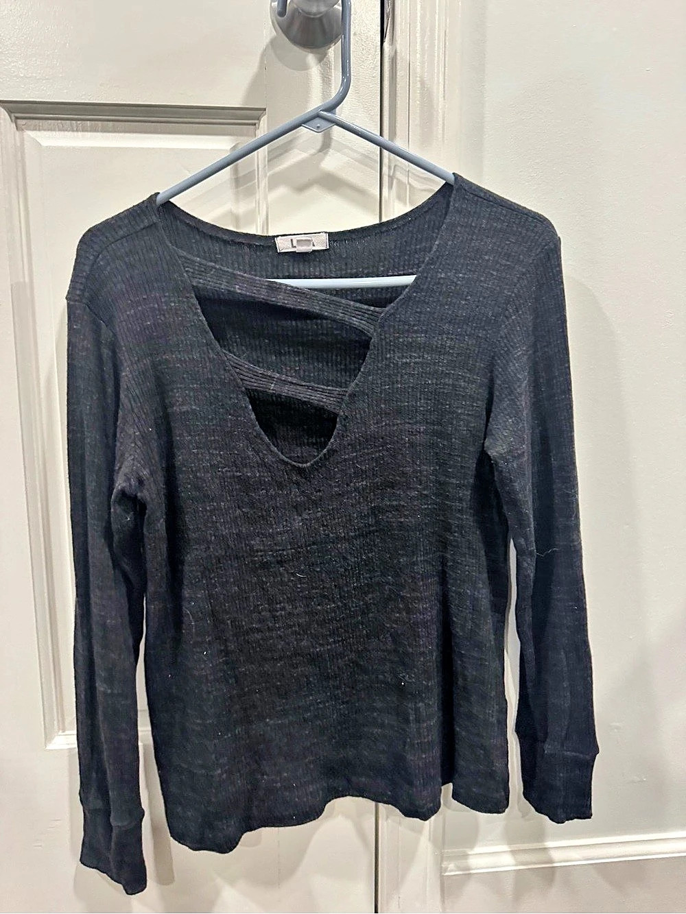 LNA Long Sleeve Top in Black Size Medium Like New